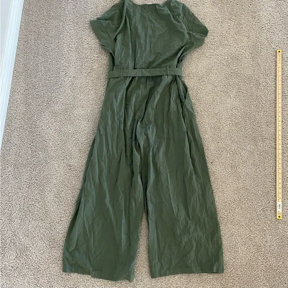 Ava + Viv NEW Olive Green Adjustable Belt Zip Closure Jumpsuit - Picture 5 of 6